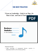 Timsr Best Practice: "Focus On Leadership - Early Is On Time, On Time Is Late, and Late Is Unacceptable"