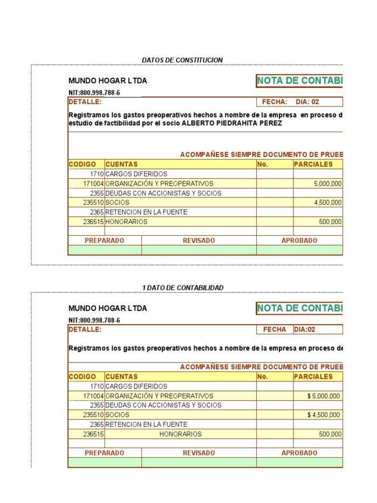 Notas Contables y Aportes Sociales | PDF | Contabilidad | Economía ...