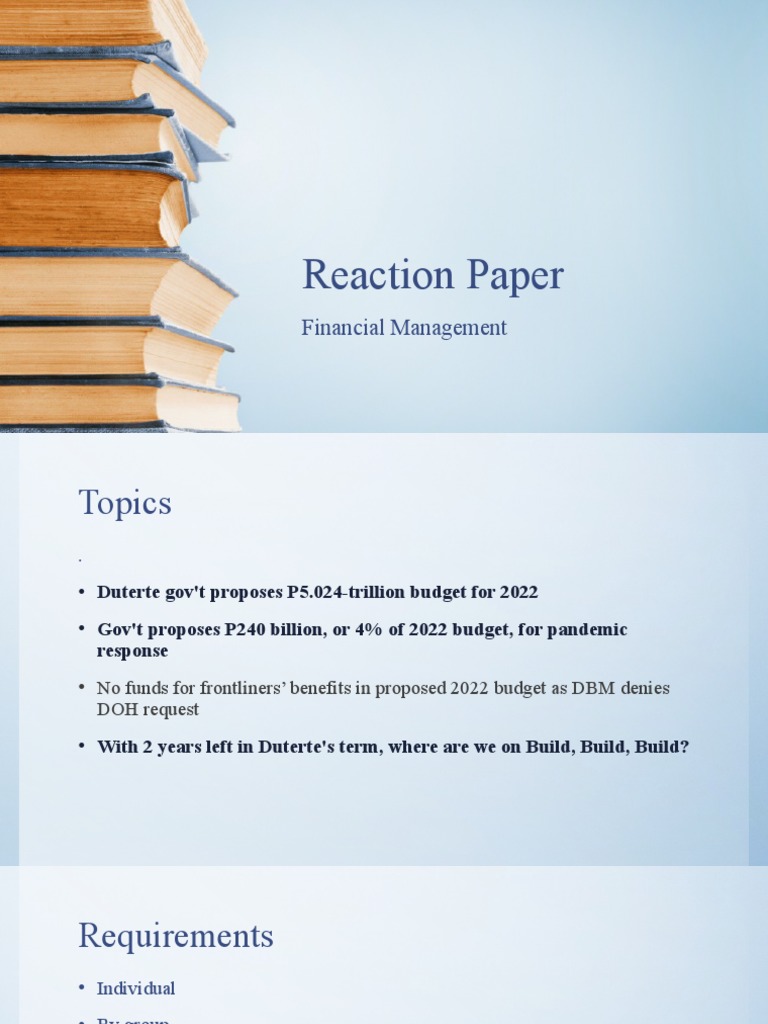 2022 Philippine Budget Reaction Paper | PDF