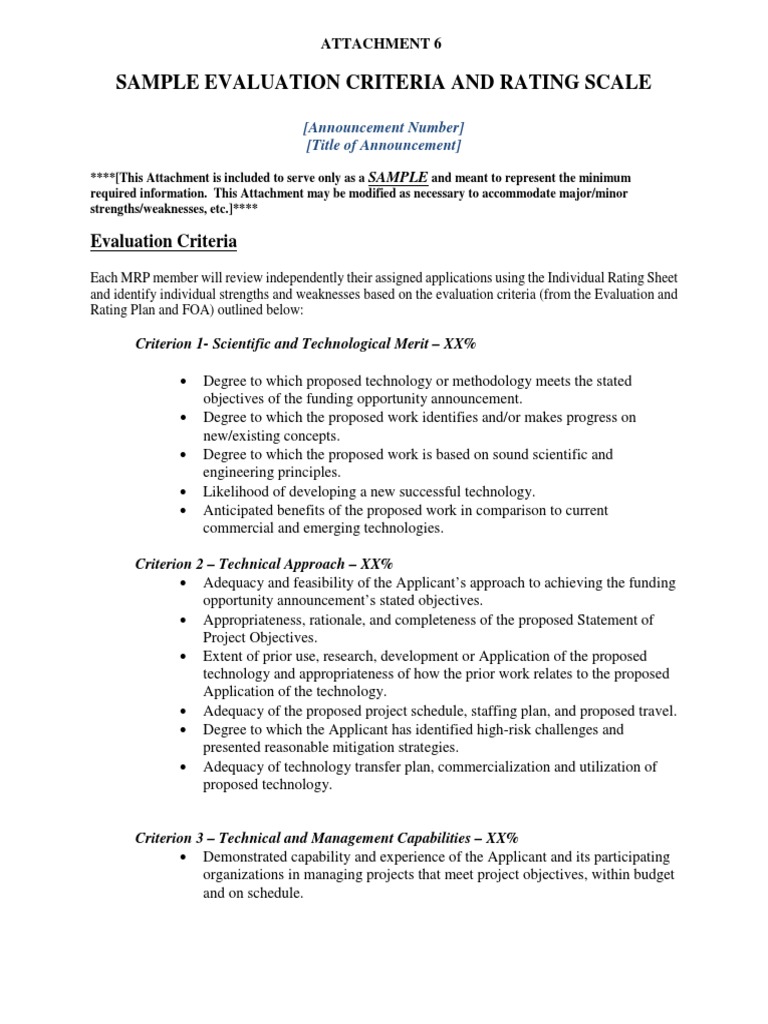 Evaluation Criteria and Rating Scale Guide | PDF | Evaluation | Cognition