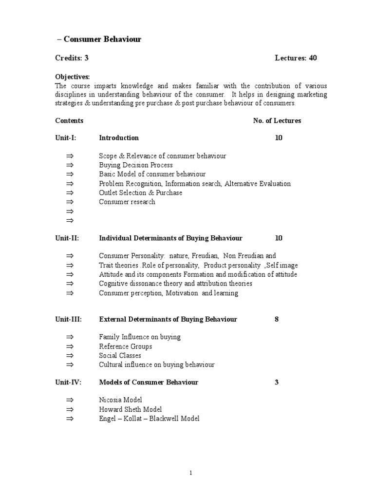 Understanding Consumer Behaviour Course | PDF | Consumer Behaviour ...