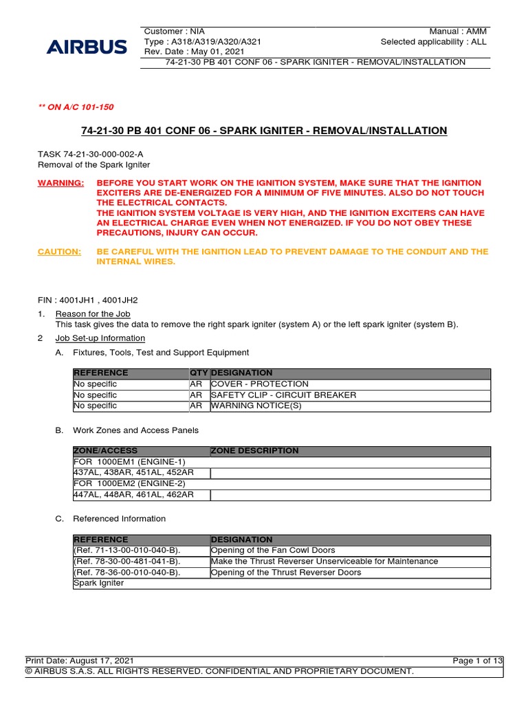 Igniter CFM PDF Ignition System Mechanical Engineering