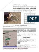 Quadrat sampling method for estimating population abundance and density