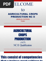 Welcome To: Agricultural Crops Production NC Ii