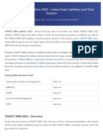 TANCET MBA Syllabus 2022 - Latest Exam Syllabus and Test Pattern