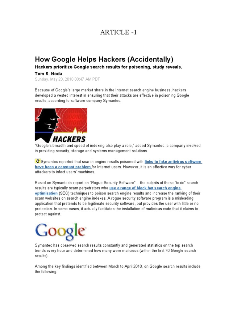 How Google Helps Hackers | PDF | Computer Security | Security