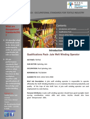 Jute Weft Widingoperator TSC Q0304, PDF, Spinning (Textiles)