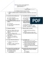 Prueba de Avance Ciencias Naturales