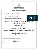 Assignment - Management Concepts and Applications