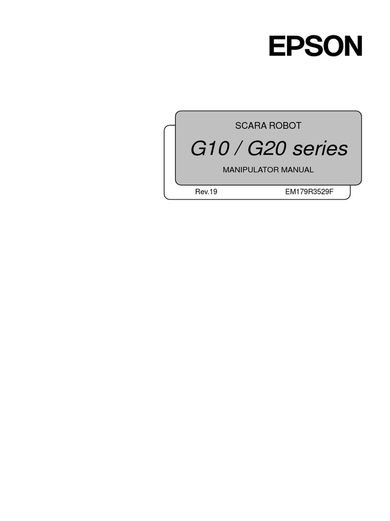 Epson g10 g20 Robot Manual (r19) | PDF | Manufactured Goods ...