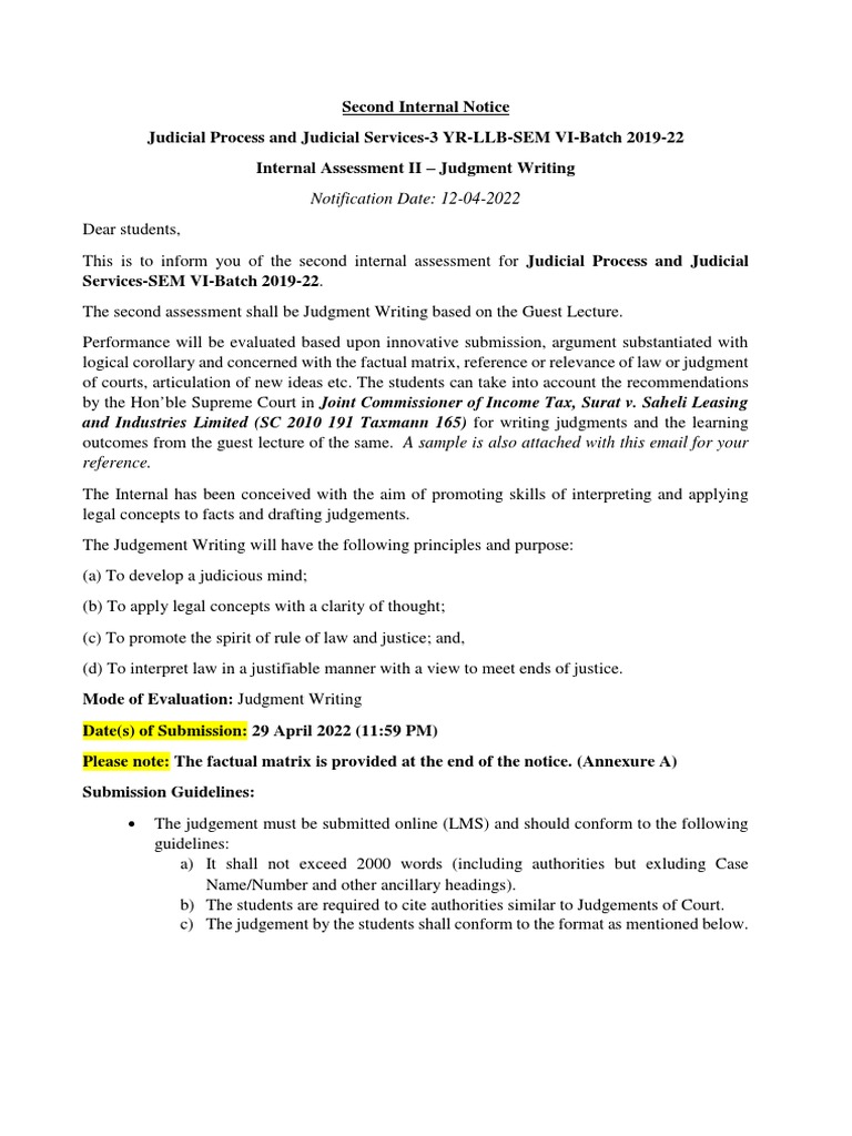 Judgment Writing Assessment | PDF | Witness | Prosecutor