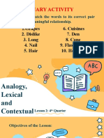 Context Clues, Lexical Clues & Analogy