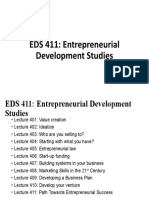 EDS 411: Entrepreneurial Development Studies