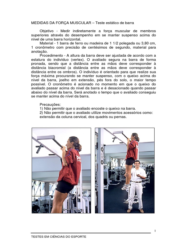 Medidas Da Força Muscular - Teste Estático de Barra | PDF