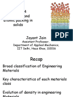 Stiffness and Atomic Packing in Solids Jayant Jain
