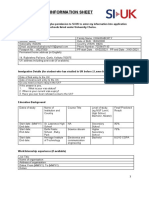 Student Info Sheet - SI-UK STUDENT INFORMATION SHEET