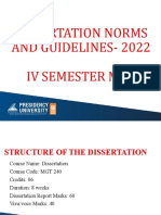 Dissertation Norms and Guidelines-2022 Iv Semester Mba