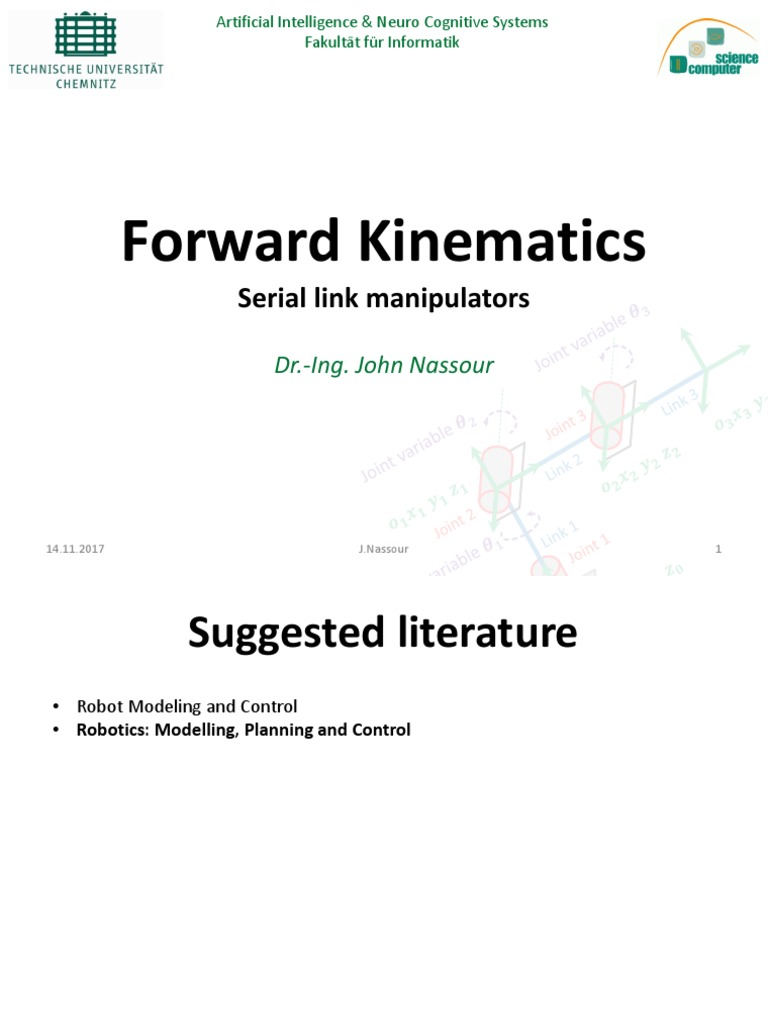 Forward Kinematics in Robot Manipulators | PDF | Cartesian Coordinate ...