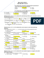 Practice Test 3 for 10th Grade Entrance Exam