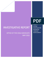 Office of the Child Advocate Harmony Montgomery Investigative Report