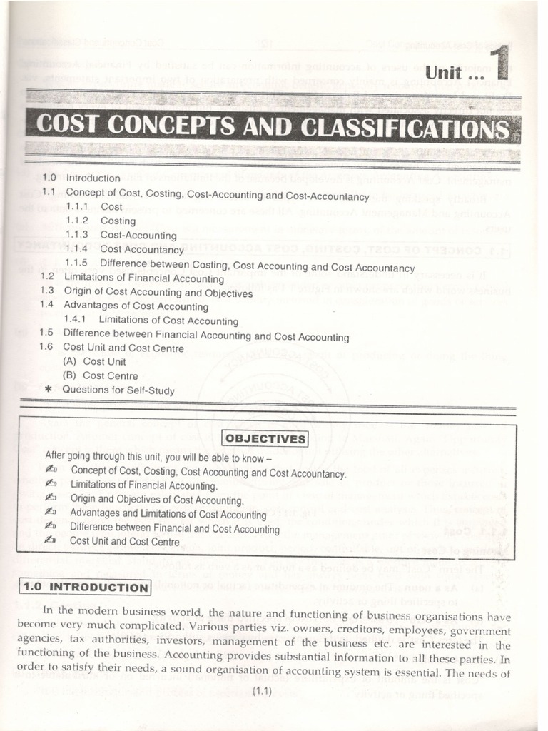 Cost Accounting Chapter 1 Part 1 PDF