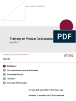 Training On Project Deliverables and RACI: April 2019
