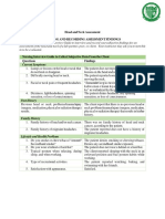 Head and Neck Assessment Findings