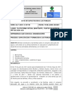 Acta de Capacitacion A Las Familias Junio