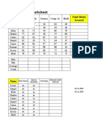 Marksheet: Name Total Marks Secured