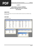 Lab # 1 Exploring Ms SQL Express Edition, Retrieving Data From Database