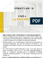 Contract Law - Ii UNIT-1: 1.4 Bailment