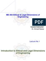 ME-302 Ethical & Legal Dimensions of Engineering: Course Instructor