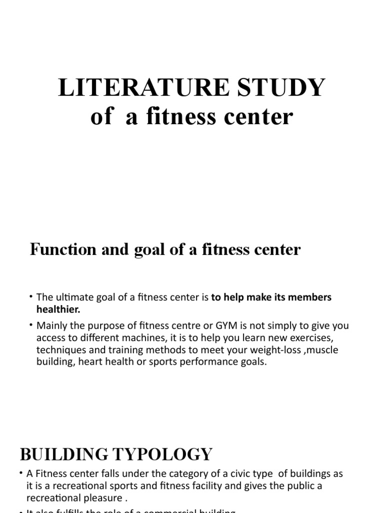 literature review of fitness center