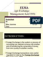 Foreign Exchange Management Act (1999) : Presented By: Submitted To