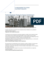 Partial Discharge Testing For Power Transformers: Diagnostics and Condition Assessment