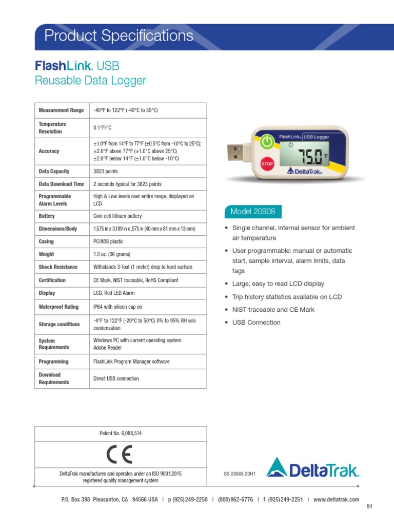 Product Specifications: USB Reusable Data Logger | PDF | Usb | Personal ...