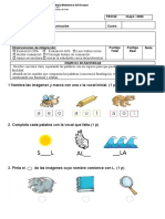 Prueba de Lenguaje Primero Básico