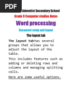 Word Processing: Grade 9 Computer Studies Notes