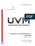 Actividad 4. Clasificación de La Industria