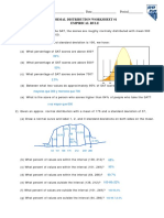 Normal Distribution Worksheet #1 Empirical Rule