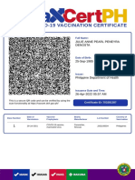 Covid-19 Vaccination Certificate: Julie Anne Pearl Peneyra Denosta