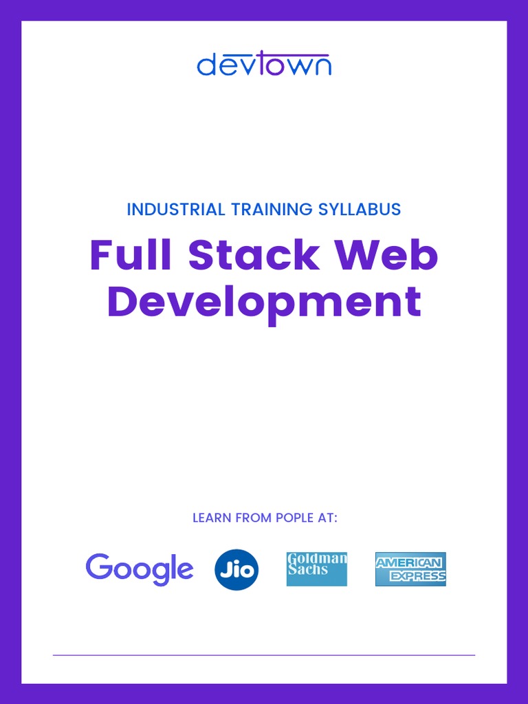 Full Stack Web Development Syllabus | PDF | World Wide Web | Internet & Web