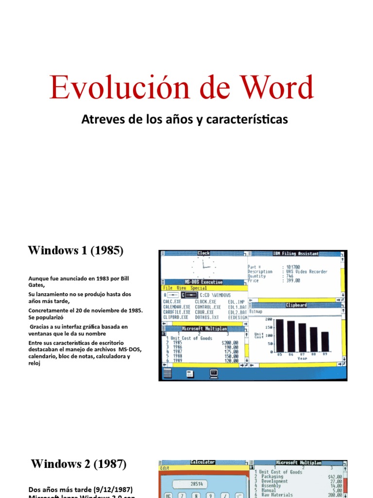 Evolucion de Word PDF Microsoft Windows Windows XP