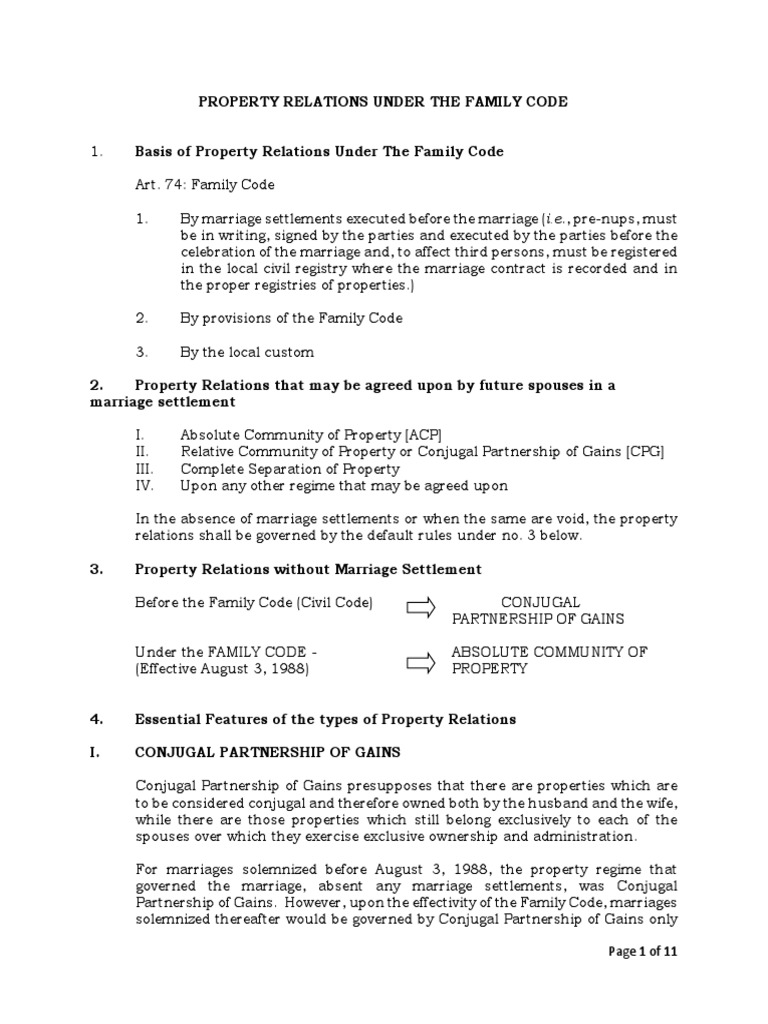 Module 3 Property Relations Under The Family Code Atty. Dapula 2021