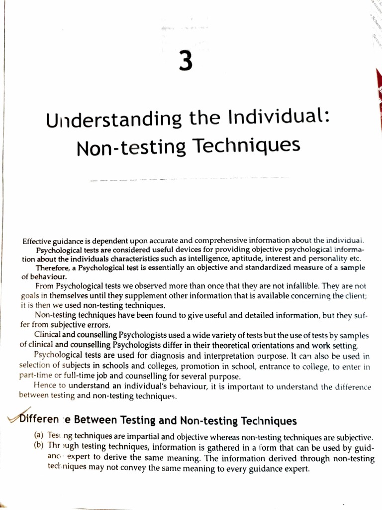 Understanding The Individual Non Testing Techniques PDF