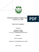 Provisions Relating To Health & Safety in Factories Act, 1948