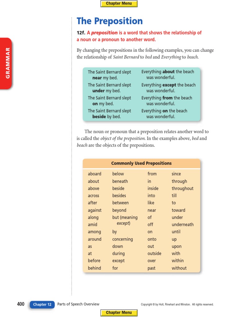 The Preposition 666777888 | PDF | Preposition And Postposition | Noun