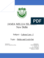 Jamia Millia Islamia New Delhi: Subject - Labour Law - I Topic - Strike and Lock-Out
