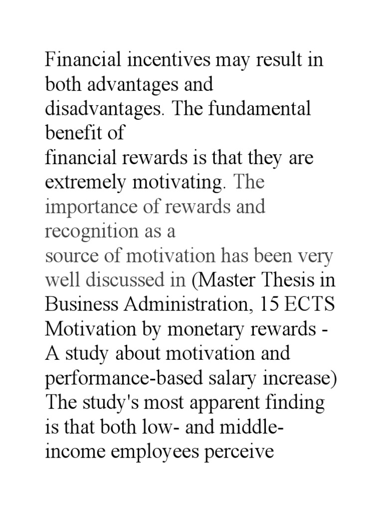 The Importance of Rewards and Recognition As A Source of Motivation Has