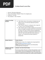 Problem Based Lesson Plan